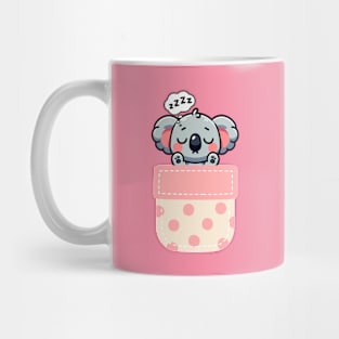 Sleepy Koala in Polka Dot Pocket Mug